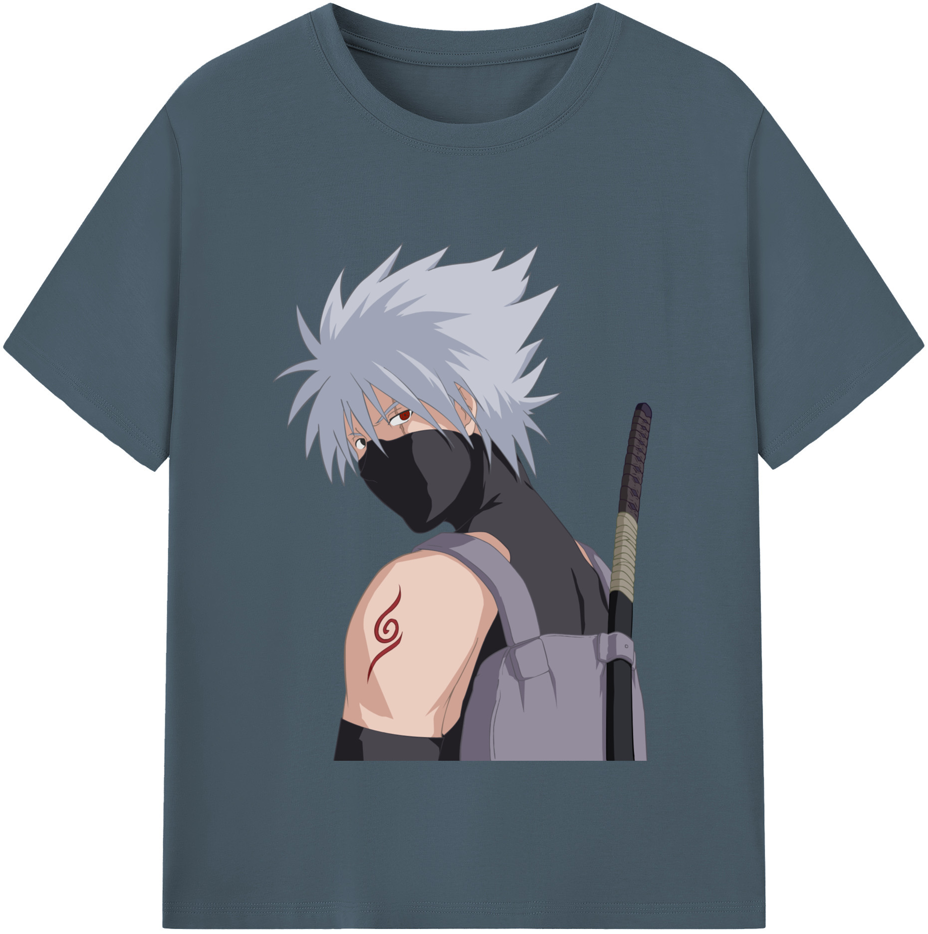 （画像用） NARUTO -ナルト- はたけ カカシ Hatake Kakashi 綿100％半袖Tシャツ（フロントプリント）